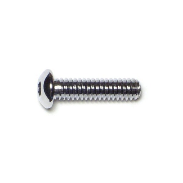 Midwest Fastener 1/4"-20 Socket Head Cap Screw, Button, Chrome Plated Steel, 1 in Length, 10 PK 74208 - main